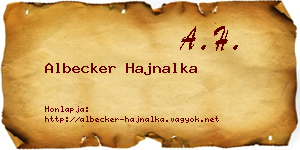 Albecker Hajnalka névjegykártya